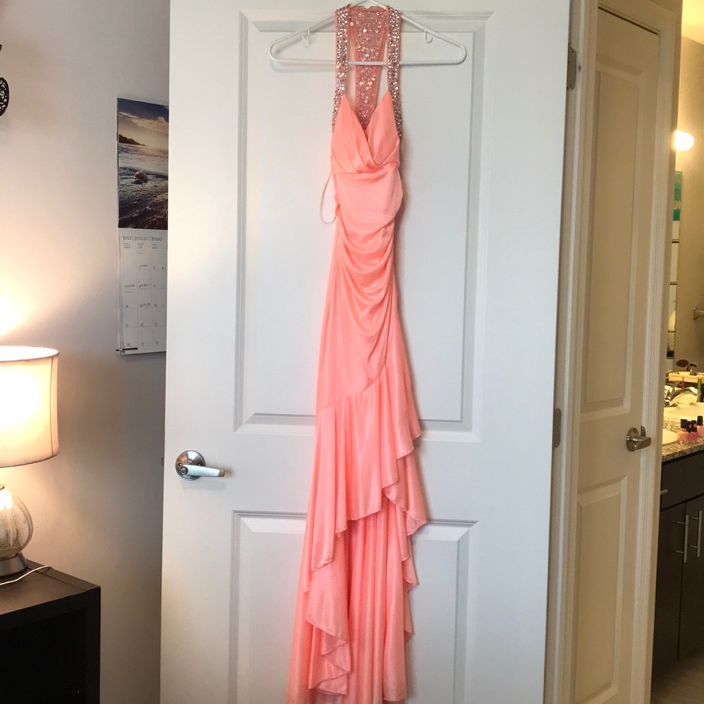 Hot pink long dress